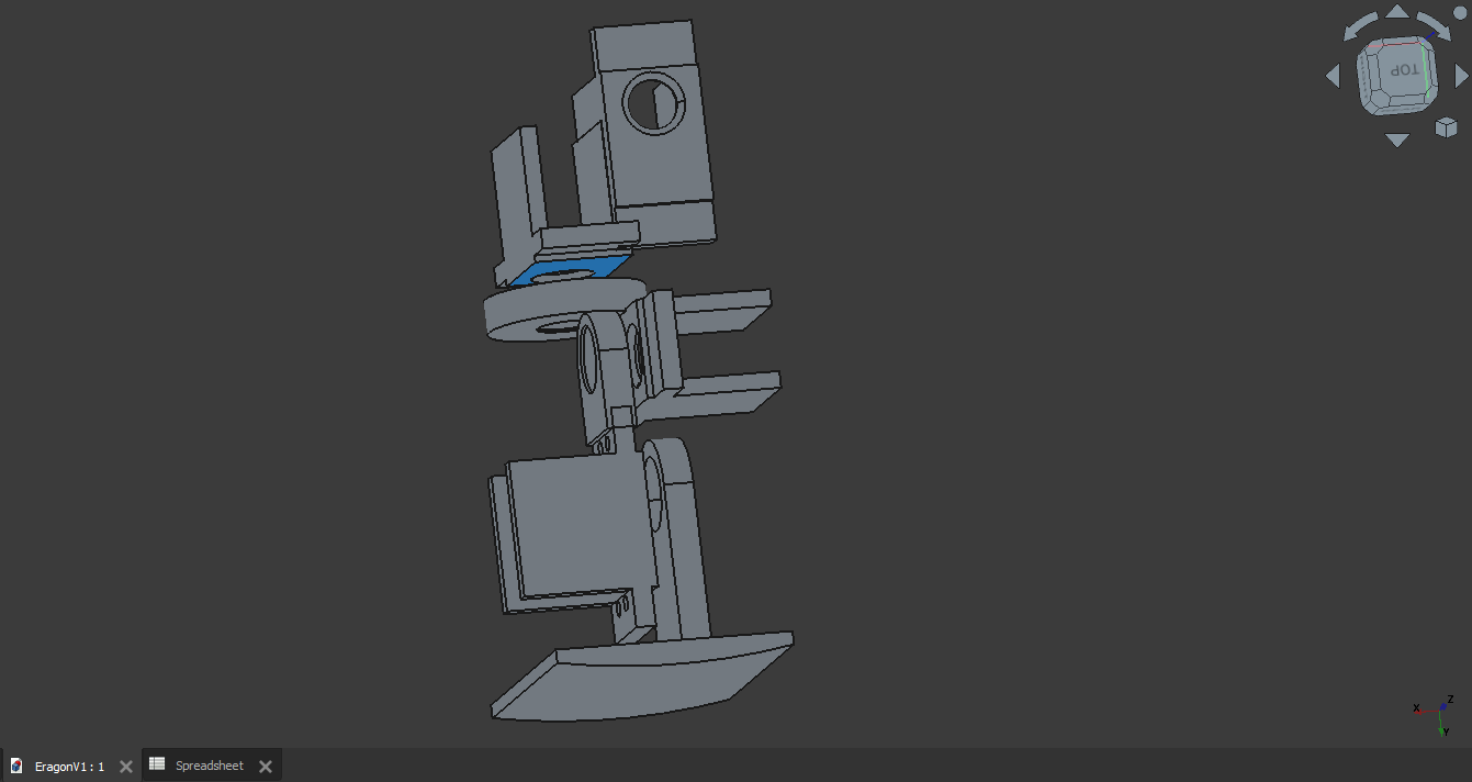 FreeCAD structural design of Eragon robot leg MK1