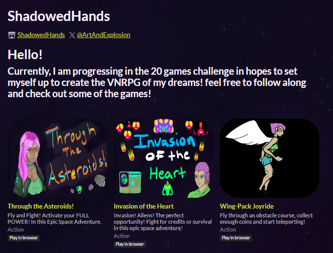 Itch.io Profile Snapshot